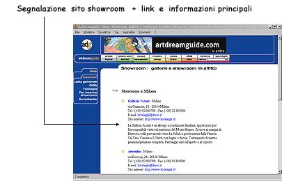 Esempio di pagina con segnalazione showroom