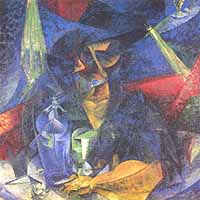 Umberto Boccioni, "Scomposizione di figura di donna a tavola", 1912, Museo del Novecento, Milano