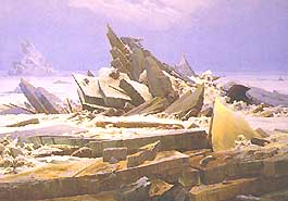 Caspar David Friedrich, "Das Eismeer (Il mare di ghiaccio)" o "Die gescheiterte Hoffnung (La Speranza naufragata)", ca 1823-24, Hamburger Kunsthalle, Amburgo (Hamburg)