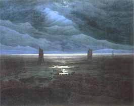 Caspar David Friedrich, "Meeresufer im Mondschein (Costa al chiaro di luna)", 1836, Hamburger Kunsthalle, Amburgo (Hamburg)