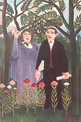 Henri Rousseau "Le Douanier" (Il doganiere), "La muse inspirant le poète (Il poeta e la sua musa)", 1909, Kunstmuseum Basel, Basilea (Basel)