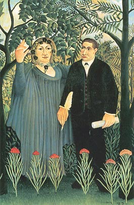 Henri Rousseau "Le Douanier" (Il doganiere), "Guillaume Apollinaire e Marie Laurencin", 1909, Museo dell'Ermitage (The State Hermitage Museum), San Pietroburgo (St. Petersburg)