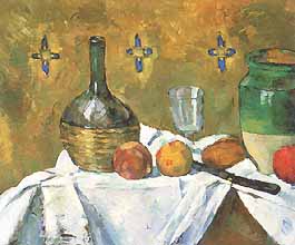 Paul Cézanne, "Nature morte: fiasque verre et poterie (Natura morta: fiasco bicchiere e vaso)", ca 1877, Solomon R. Guggenheim Museum, New York