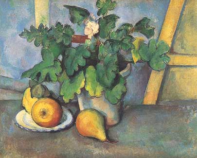 Paul Cézanne, "Pot of Flowers and Fruit (Vaso di fiori e frutta)", ca 1888-90, Courtauld Gallery, Londra (London)