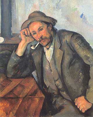 Paul Cézanne, "Raucher mit aufgestütztem Arm (Fumatore con braccio appoggiato)", ca 1890, Städtische Kunsthalle Mannheim, Mannheim