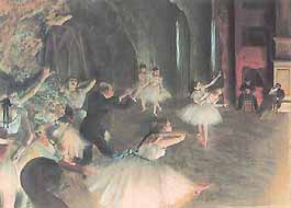 Edgar Degas, "The Rehearsal on the Stage (Prova di balletto in scena)", 1873-74, Metropolitan Museum of Art, New York