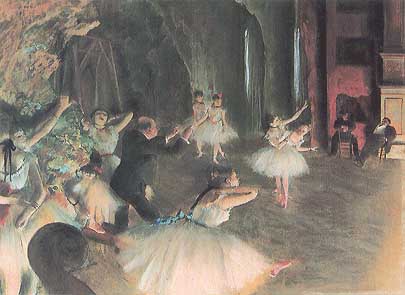 Edgar Degas, "The Rehearsal on the Stage (Prova di balletto in scena)", 1873-74, Metropolitan Museum of Art, New York