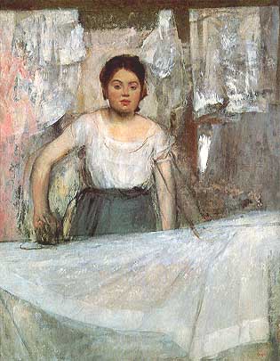 Edgar Degas, "La repasseuse (La stiratrice)", ca 1869, Neue Pinakothek, Monaco (München)