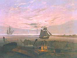 Caspar David Friedrich, "Abend am Ostsee (Sera sul Baltico)", ca 1831, Gemäldegalerie Neue Meister, Staatliche Kunstsammlungen Dresden, Dresda (Dresden)