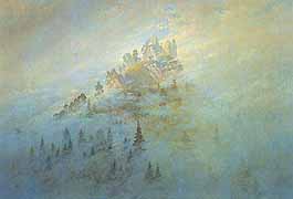 Caspar David Friedrich, "Morgensnebel im Gebirge (Nebbia del mattino in montagna)", 1808, Staatliche Museen, Schloss Heidecksburg, Rudolstadt