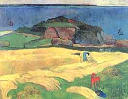 Paul Gauguin, "Harvest: Le Pouldu (Mietitura: Le Pouldu)", 1890, National Gallery, Londra (London)