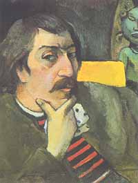 Paul Gauguin, "Portrait of the Artist with the Idol (Ritratto dell'artista con idolo)", ca 1893, McNay Art Museum, San Antonio (TX)