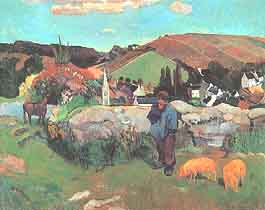 Paul Gauguin, "Le gardien de porcs, Bretagne (Il guardiano dei porci, Bretagna)", 1888, Los Angeles County Museum (LACMA), Los Angeles (CA)