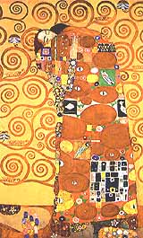 Gustav Klimt, "Die Erfüllung (L'abbraccio - L'avveramento)", Cartone per il "Fregio Stoclet", ca 1905-09, Österreichisches Museum für Angewandte Kunst, Vienna (Wien)