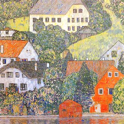 Gustav Klimt, "Häuser bei Unterach am Attersee (Case a Unterach sull'Attersee)", ca 1916, Collezione privata