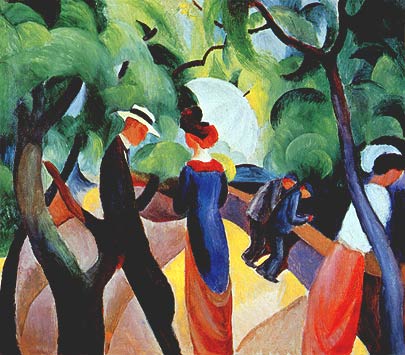 August Macke, "Promenade (Passeggiata)", 1913, Städtische Galerie im Lenbachhaus, Monaco (München)