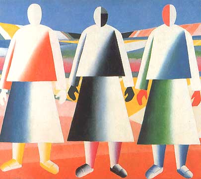 Kasimir Malevich, "Girls in the Field (Ragazze in un campo)", 1928-32, Museo Statale Russo (State Russian Museum), San Pietroburgo