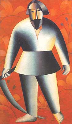 Kasimir Malevich, "Reaper on Red Background (Falciatore su sfondo rosso)", 1912-13, Museo di Belle Arti (Fine Arts Museum), Gorki