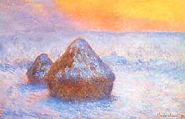 Claude Monet, "Meules, effet de neige, soleil couchant (Covoni, effetto di neve, sole al tramonto)", 1891, The Art Institute of Chicago, Chicago (IL)