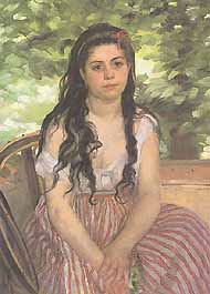 Pierre-Auguste Renoir, "Im Sommer, Lise (Estate, Lise)", 1868, Alte Nationalgalerie, Berlino (Berlin)