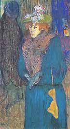 Henri de Toulouse-Lautrec, "Jane Avril in the entrance to the Moulin Rouge (Jane Avril all'entrata del Moulin Rouge)", 1892, Courtauld Gallery, Londra (London)