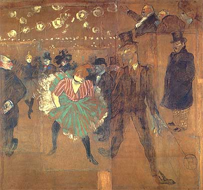 Henri de Toulouse-Lautrec, "La Danse au Moulin-Rouge. Baraque de la Goulue (Danza al Moulin-Rouge. Baracca della Goulue)", 1895, Musée d'Orsay, Parigi (Paris)