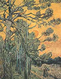 Vincent van Gogh, "Pin avec soleil levant (pino con sole che sorge)", 1889, Rijksmuseum Kröller-Müller, Otterlo