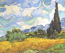 Vincent van Gogh, "Wheat Field with Cypresses (Campo di grano con cipressi)", 1889, Metropolitan Museum of Art, New York