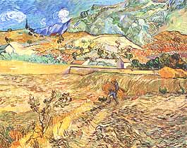 Vincent van Gogh, "Enclosed Field with Peasant (Campo cintato con contadino)", 1889, Indianapolis Museum of Art, Indianapolis (IN)