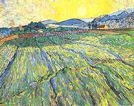 Vincent van Gogh, "Wheat Field with Rising Sun (Campo di grano al sorgere del sole)", 1889, Collezione privata