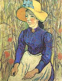 Vincent van Gogh, "Peasant Woman with Straw Hat (Contadina con cappello di paglia)", 1890, Collezione privata