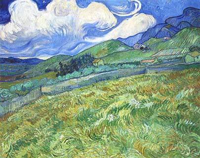 Vincent van Gogh, "Campo di grano con montagne sullo sfondo", 1889, Ny Carlsberg Glyptothek, Copenaghen