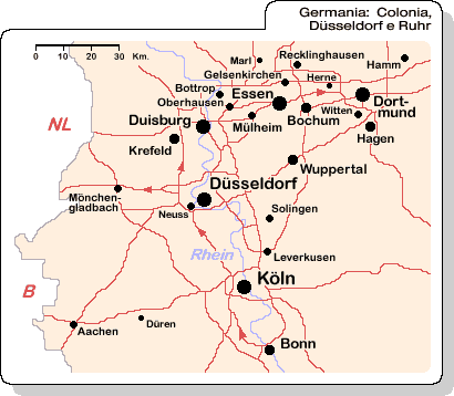 Carta geografica della Germania con l'itinerario n.2