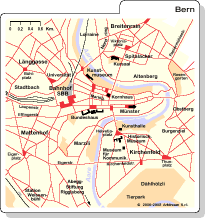 Mappa di Berna/Bern (Pianta di Berna/Bern): centro di Berna