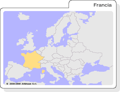 Carta geografica dell'Europa con la Francia