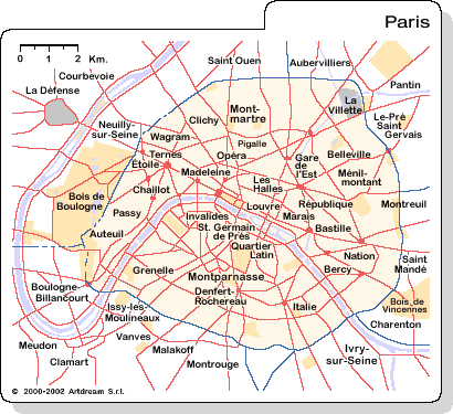 Mappa di Parigi/Paris (Pianta di Parigi/Paris): area metropolitana di Parigi