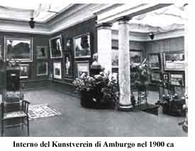 L'interno del Kunstverein di Amburgo intorno al 1900