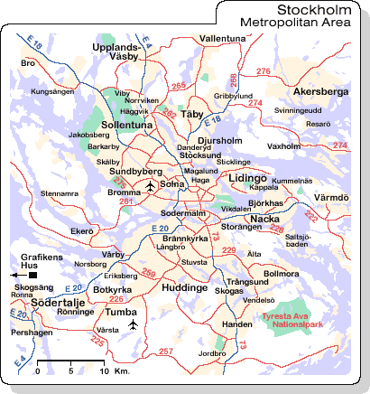 Mappa di Stoccolma: area metropolitana di Stoccolma (Pianta di Stoccolma: area metropolitana di Stoccolma) - Map of Stockholm