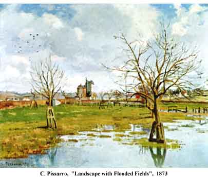 Camille Pissarro, "Landscape with Flooded Fields", 1873, Wadsworth Atheneum, Hartford (CT)