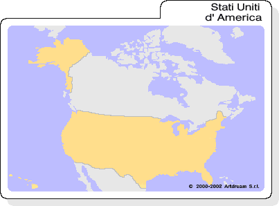 Carta geografica dell'America Settentrionale con gli Stati Uniti d'America