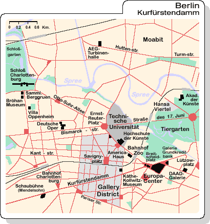 Mappa di Berlino/Berlin (Pianta di Berlino/Berlin): area attorno a Kurfürstendamm