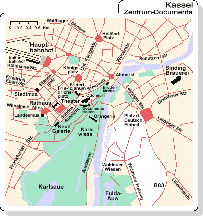 Mappa di Kassel (Pianta di Kassel): centro di Kassel