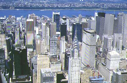 Scorcio dall'alto dei grattacieli di Midtown Manhattan, a New York